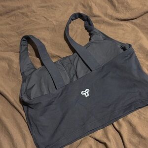 Elegant Black Sports Bra with Logo